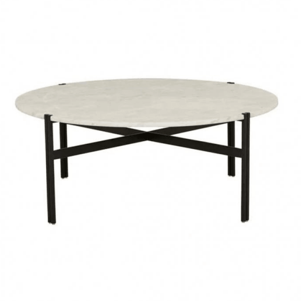 Globe West  Atlas Twin Coffee Table | Matte White Marble/Black available at Rose St Trading Co