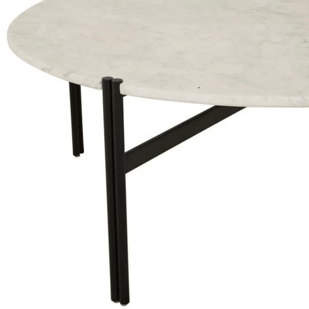 Globe West  Atlas Twin Coffee Table | Matte White Marble/Black available at Rose St Trading Co