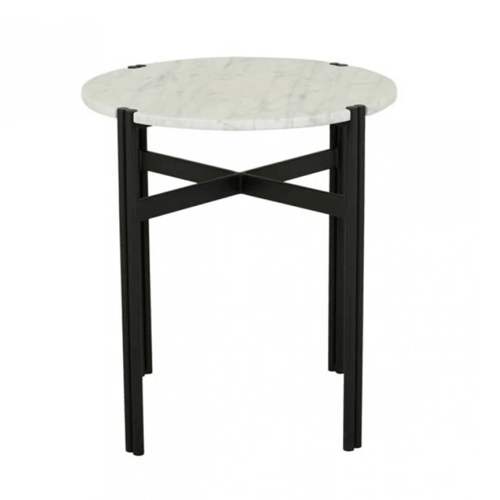 Globe West  Atlas Twin Lg Side Table | Matt White/Black available at Rose St Trading Co