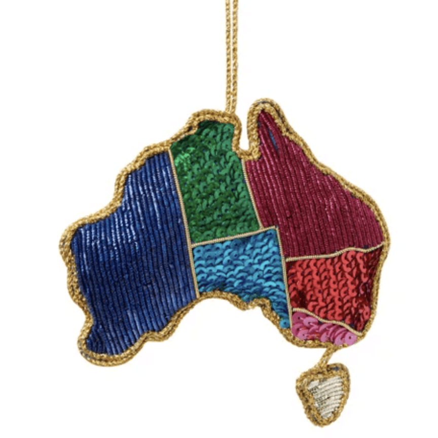 RSTC  Australia Forever Sequin Tree Decoration available at Rose St Trading Co