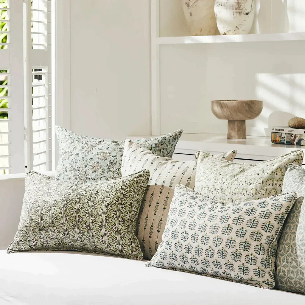 Walter G  Azores Wasabi  Linen Cushion | 50 x 50cm available at Rose St Trading Co