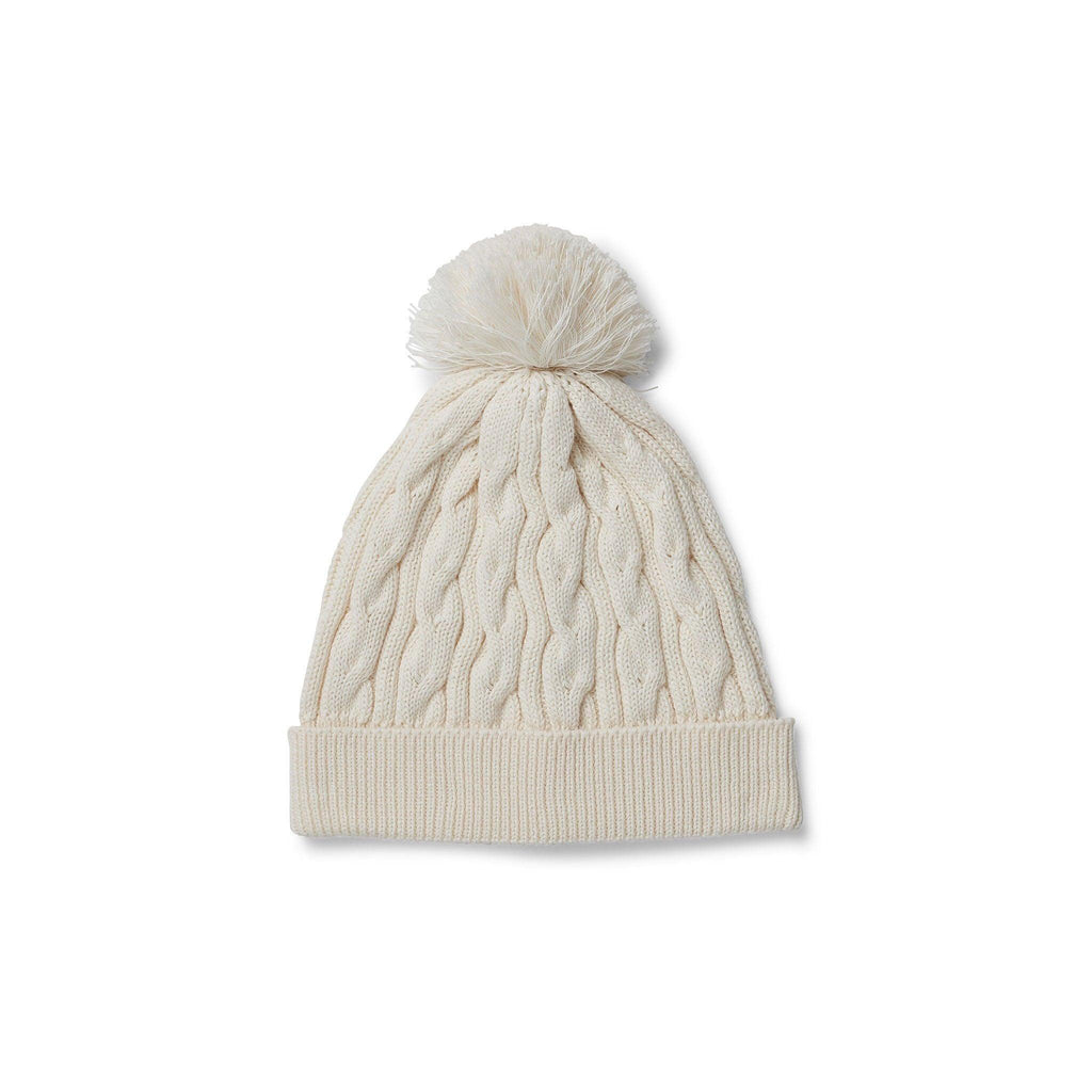Walnut  Baby Cable Knit Beanie | Cream available at Rose St Trading Co
