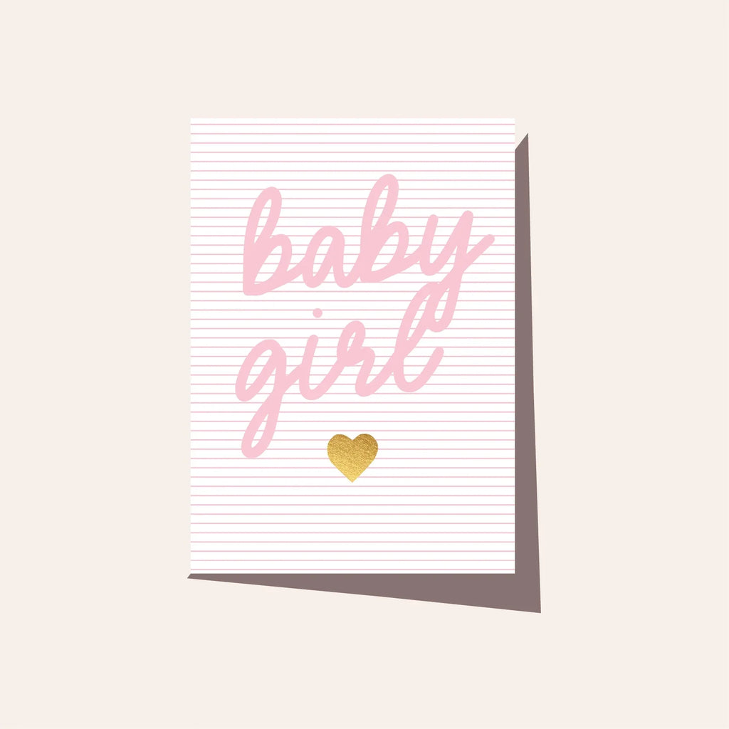 Elm Paper  Baby Stripe Pink Card available at Rose St Trading Co