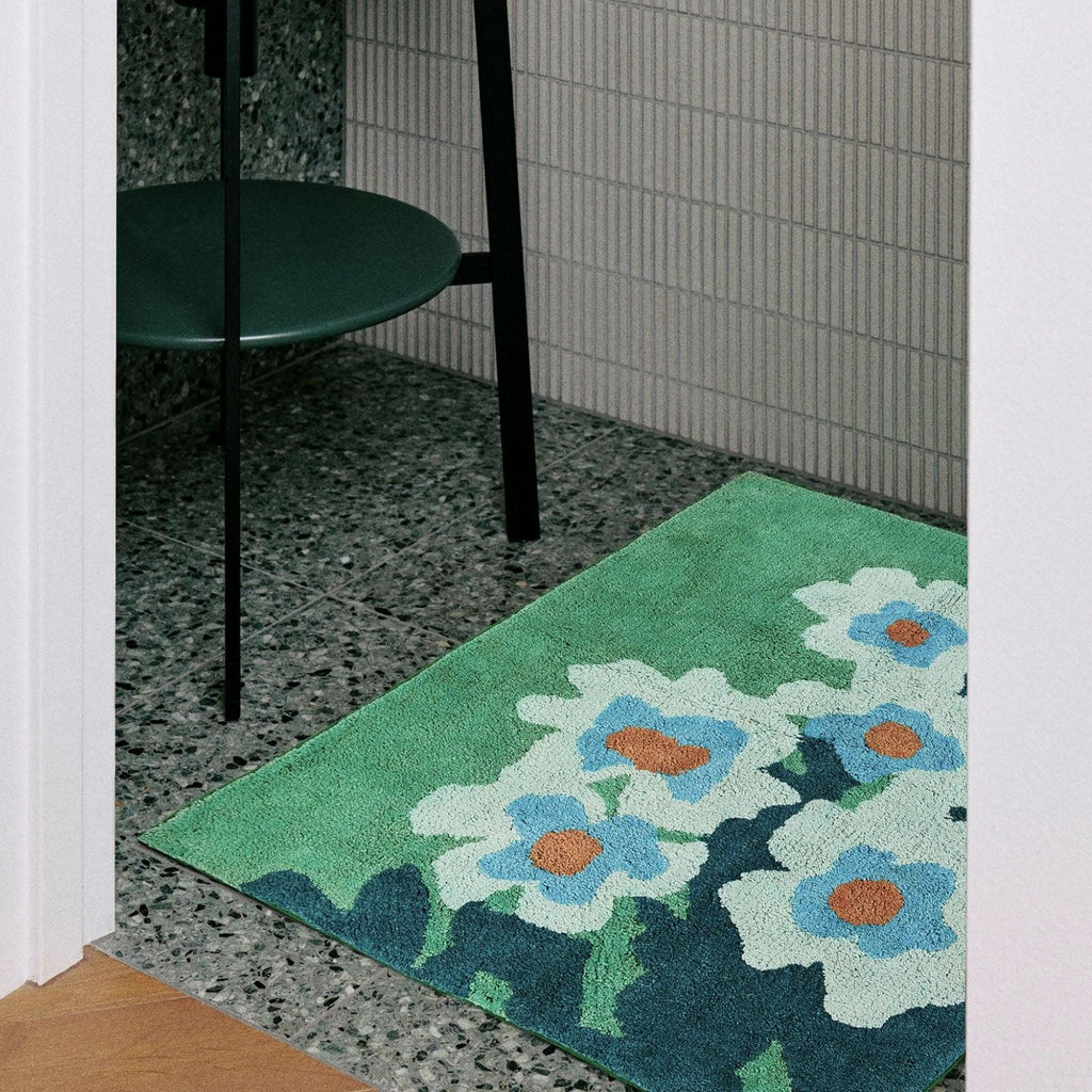 Bonnie and Neil  Bathmat | Primrose Green Multi available at Rose St Trading Co
