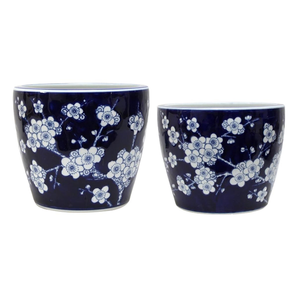 Jonglea  Blossom Planter Blue + White available at Rose St Trading Co