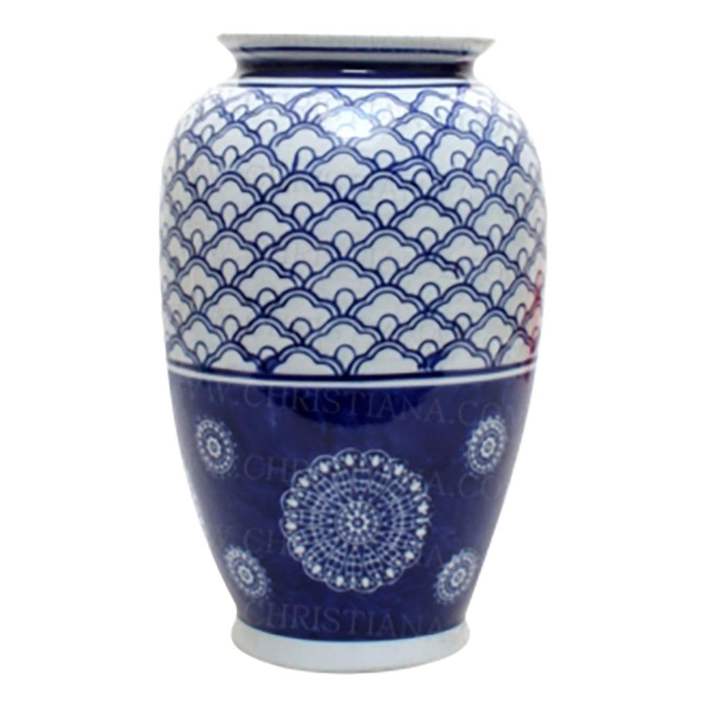 Jonglea  Blue and White Rising Sun Vase available at Rose St Trading Co
