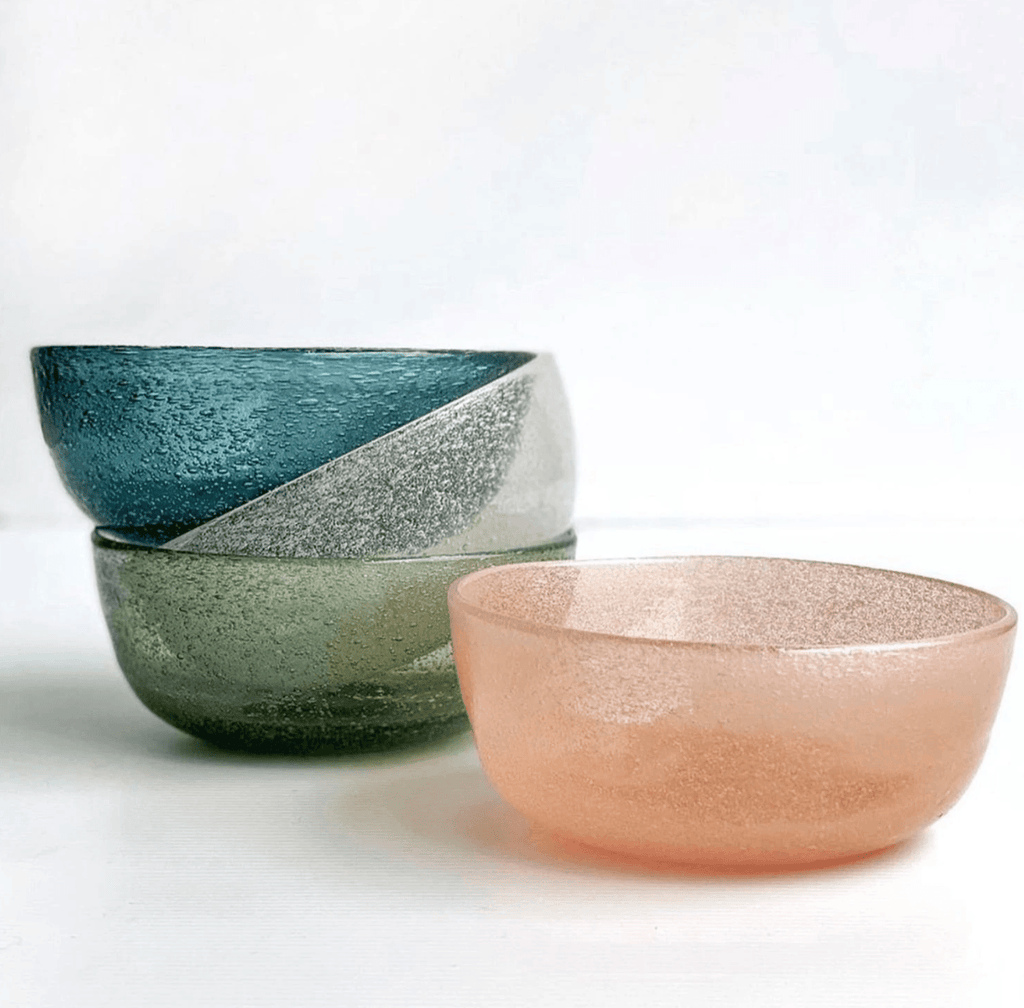 Ben David by Kas  Blue Mini Bubble Glass Bowl available at Rose St Trading Co