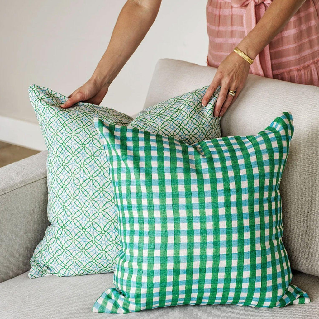Walter G  Bodrum Emerald Linen Cushion | 50x50cm available at Rose St Trading Co