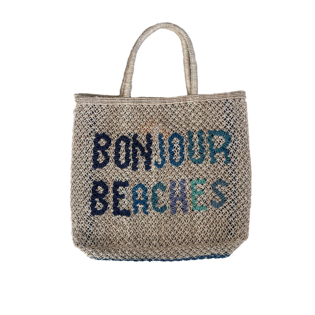 Bonjour Beaches Jute Bag | Multi Blues - Rose St Trading Co