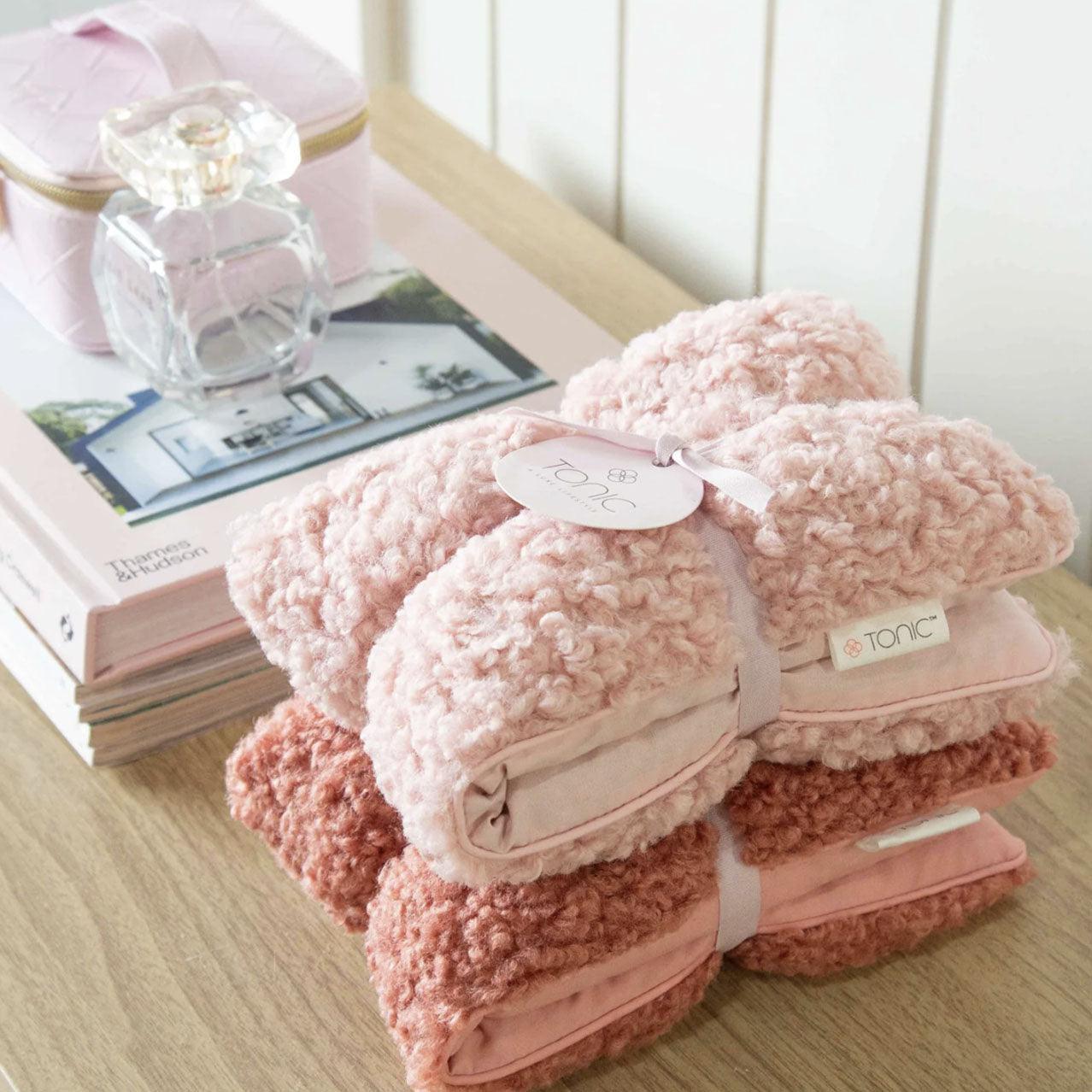 Tonic  Boucle Heat Pillow | Rose Quartz available at Rose St Trading Co