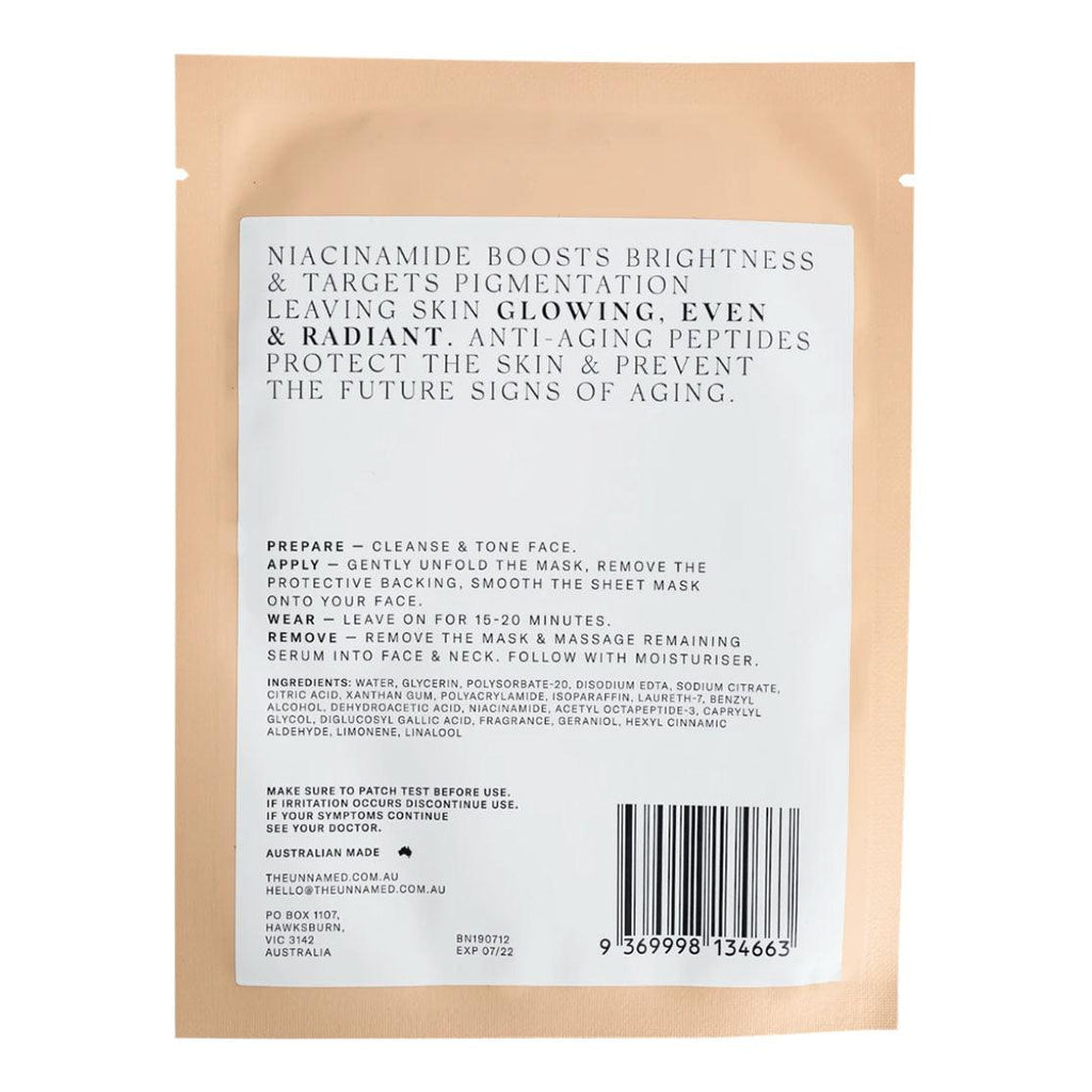 The Unnamed  Brightening  Anti Aging Sheet Mask available at Rose St Trading Co
