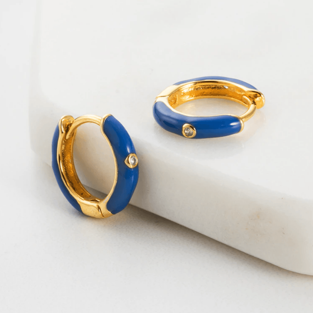 Zafino  Brighton Earring | Gold/Navy available at Rose St Trading Co