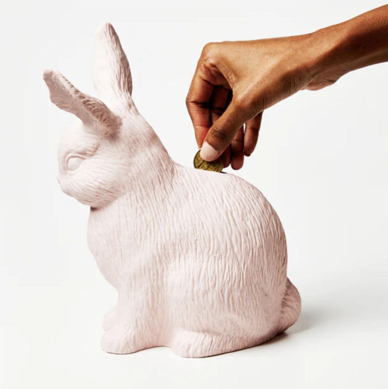 Sooty Rabbit Money Box Bunny Money Box | Pink | Jones & Co – Rose St Trading Co