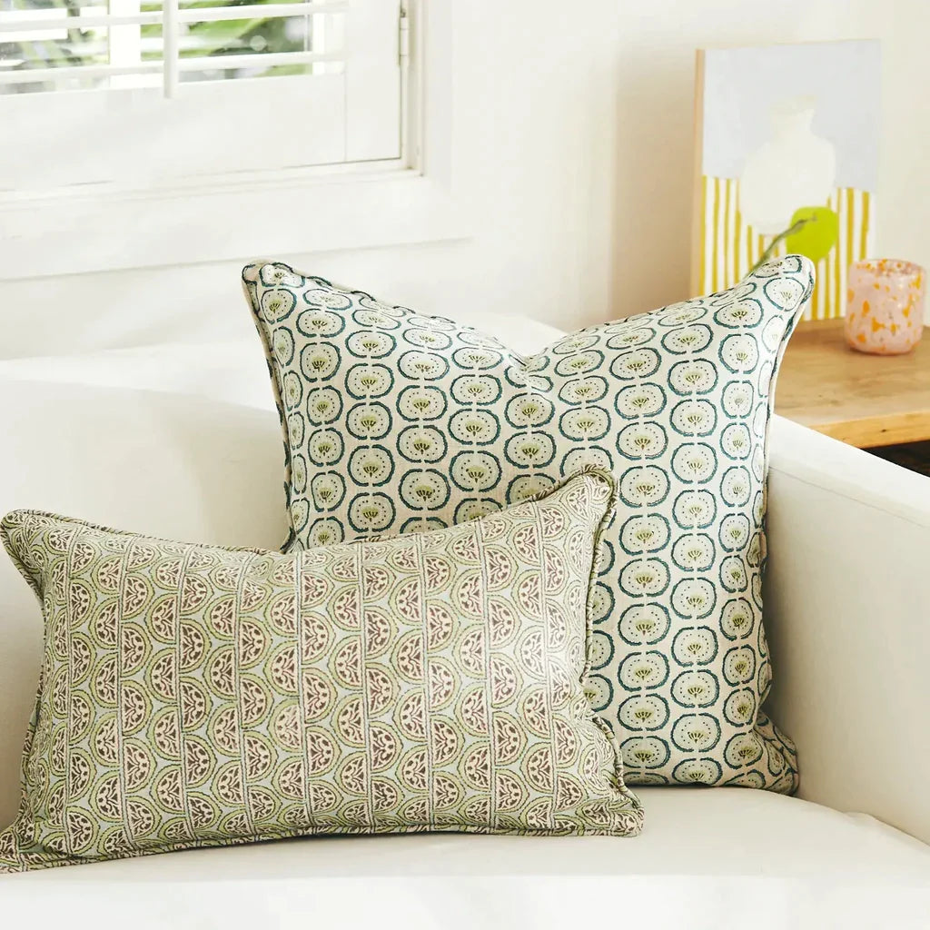 Walter G  Burano Wasabi Linen Cushion | 35 x 55cm available at Rose St Trading Co