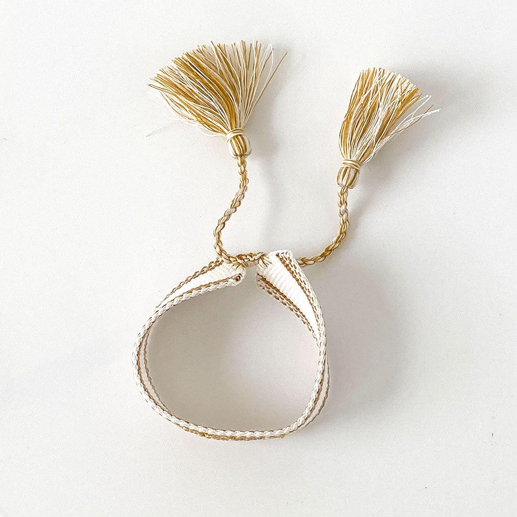 RSTC  C'est La Vie Adjustable Bracelet | White/Gold available at Rose St Trading Co