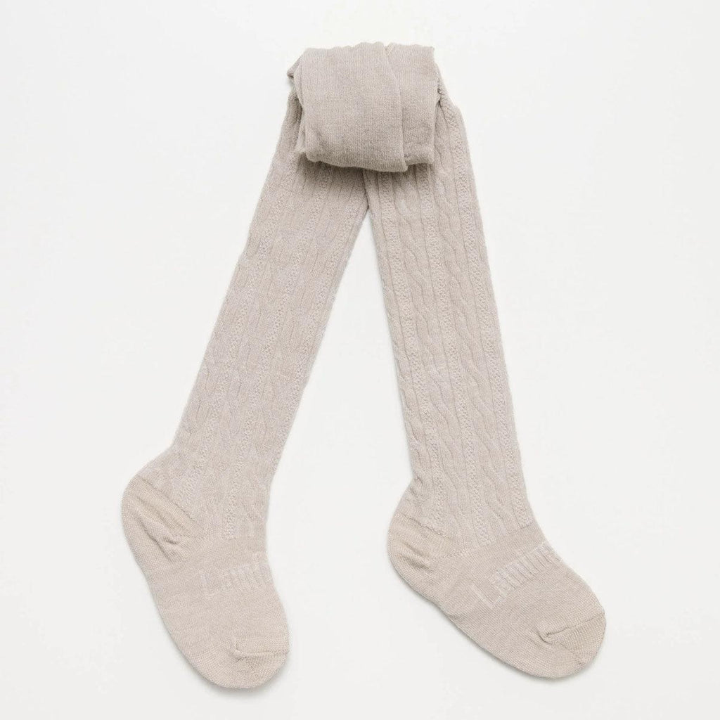 Lamington Socks  Cable Baby Tights | Oatmeal 0-6mths available at Rose St Trading Co