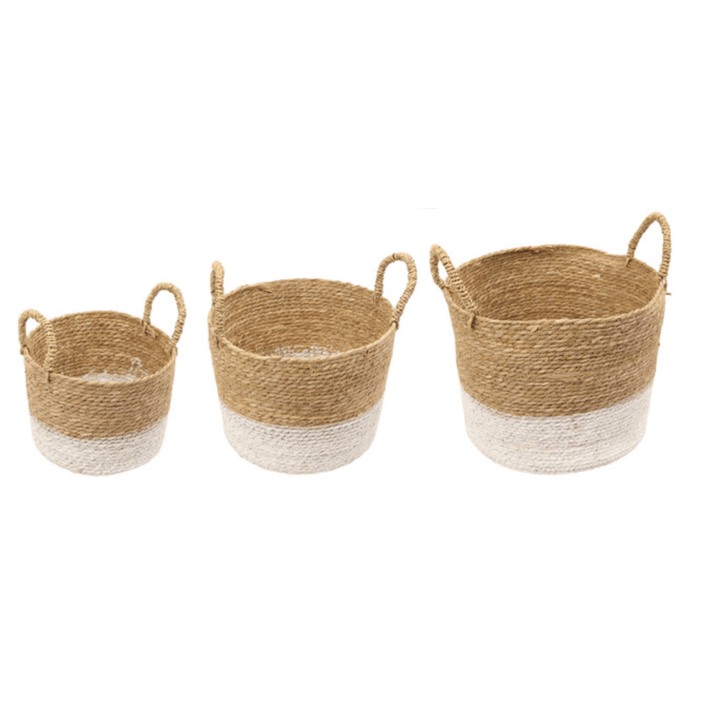 RSTC  Cane & White Basket available at Rose St Trading Co