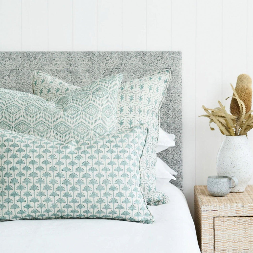 Walter G  Casis Celadon Linen Cushion | 55cm x 55cm available at Rose St Trading Co