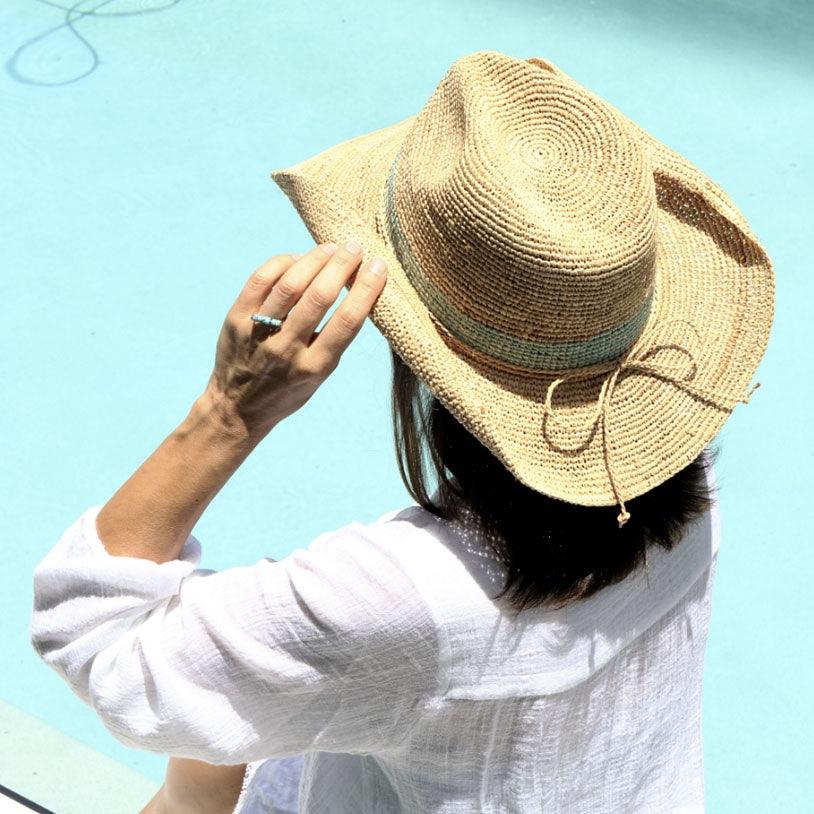 Sundaise  Celeste Cowboy Hat | Mint available at Rose St Trading Co