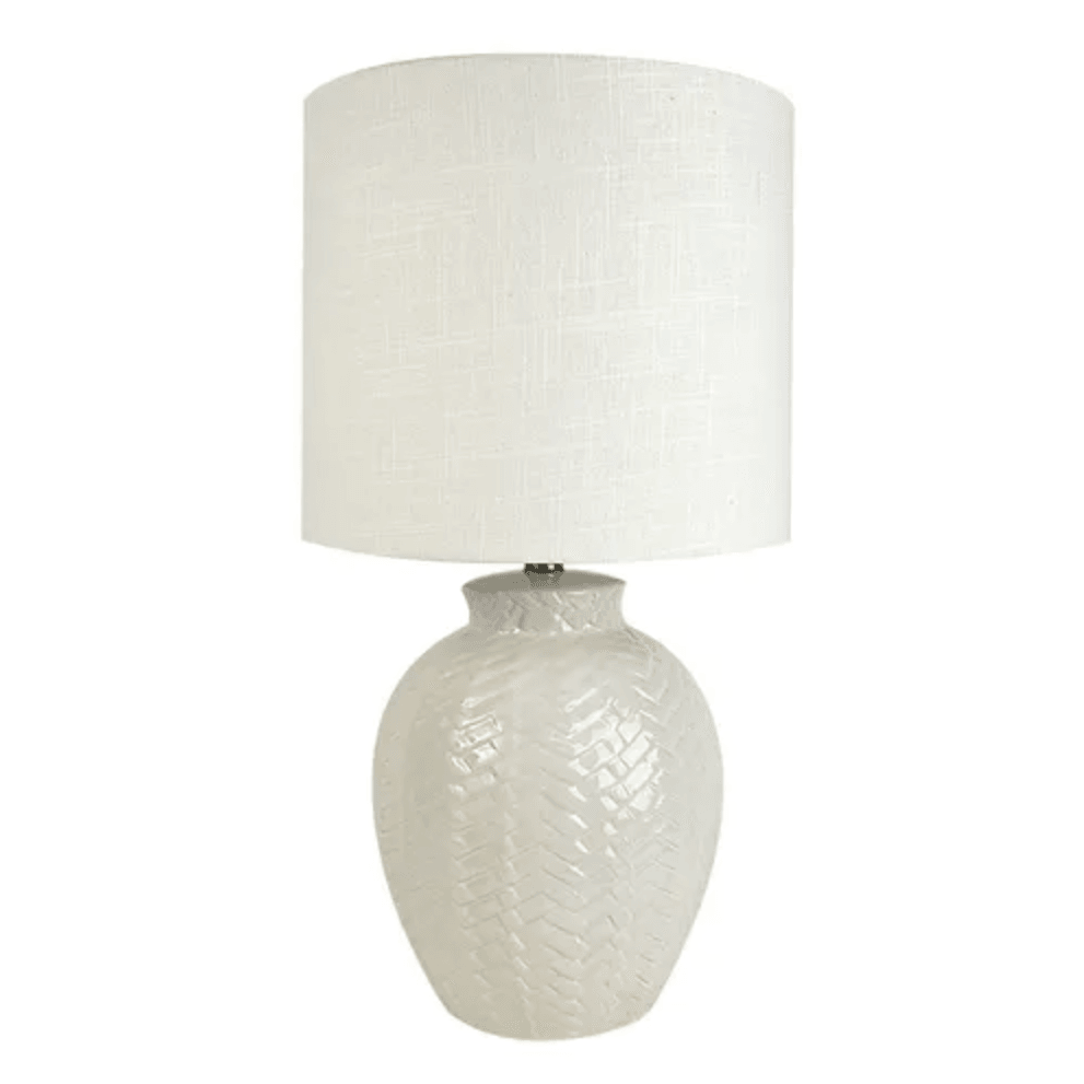 Ceramic Braid Lamp | White - Rose St Trading Co