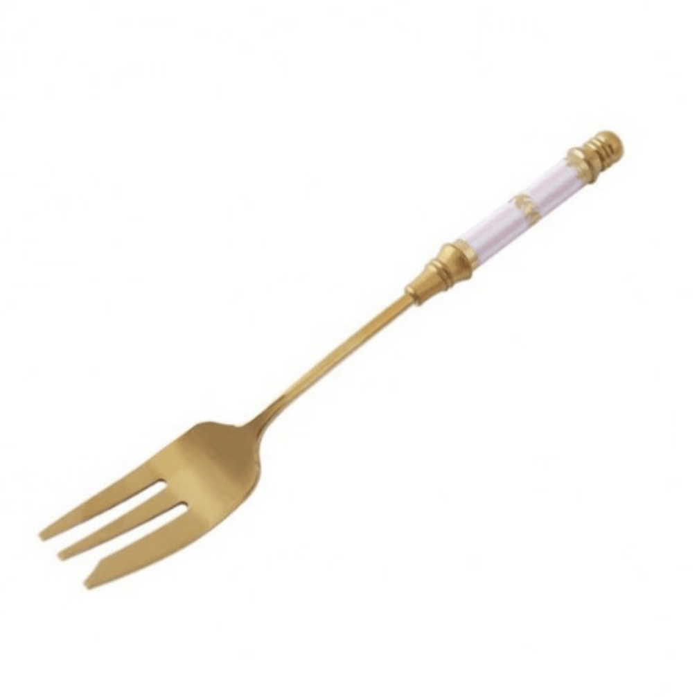 RSTC  Ceramic Pattern Fork | Pink Stripe available at Rose St Trading Co