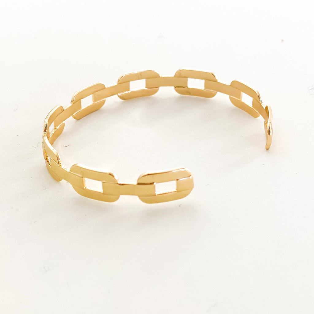 Zafino  Chain Link Cuff Bangle | Gold available at Rose St Trading Co