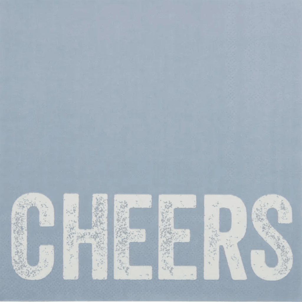 RSTC  Cheers Napkin Blue 20pck available at Rose St Trading Co