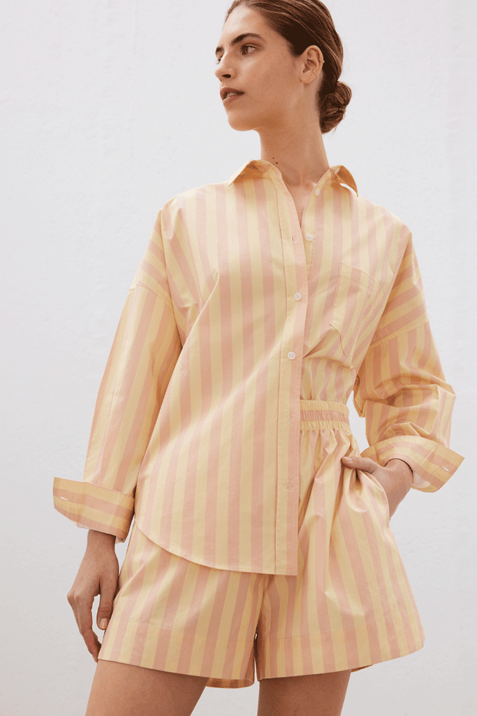 LMND  Chiara Shirt | Pink Clay / Wool available at Rose St Trading Co