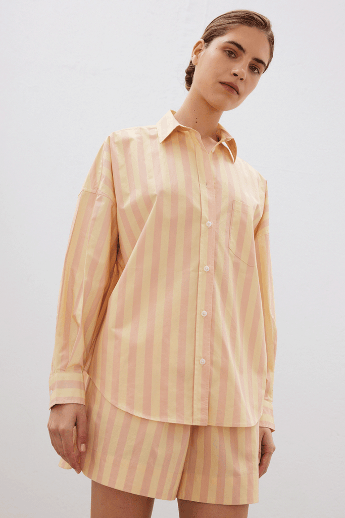 LMND  Chiara Shirt | Pink Clay / Wool available at Rose St Trading Co