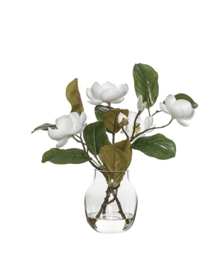 RSTC  Chinese Magnolia Spray | Adina Vase White available at Rose St Trading Co