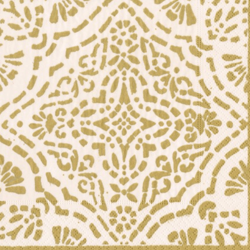 Caspari  Christmas Lunch Napkin | Annika Ivory/Gold available at Rose St Trading Co