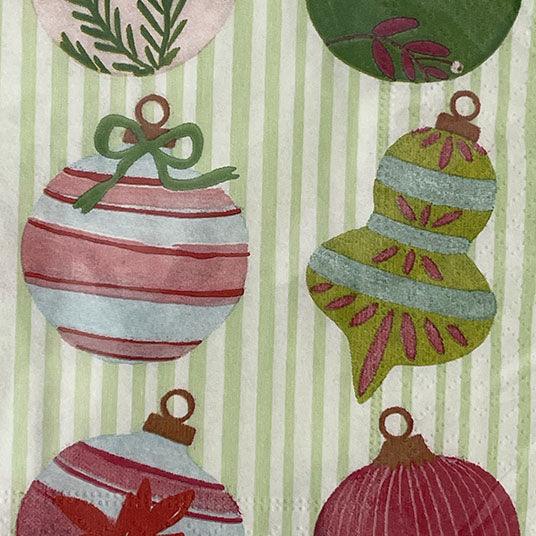 Caspari  Christmas Lunch Napkin | Painted Ornaments available at Rose St Trading Co