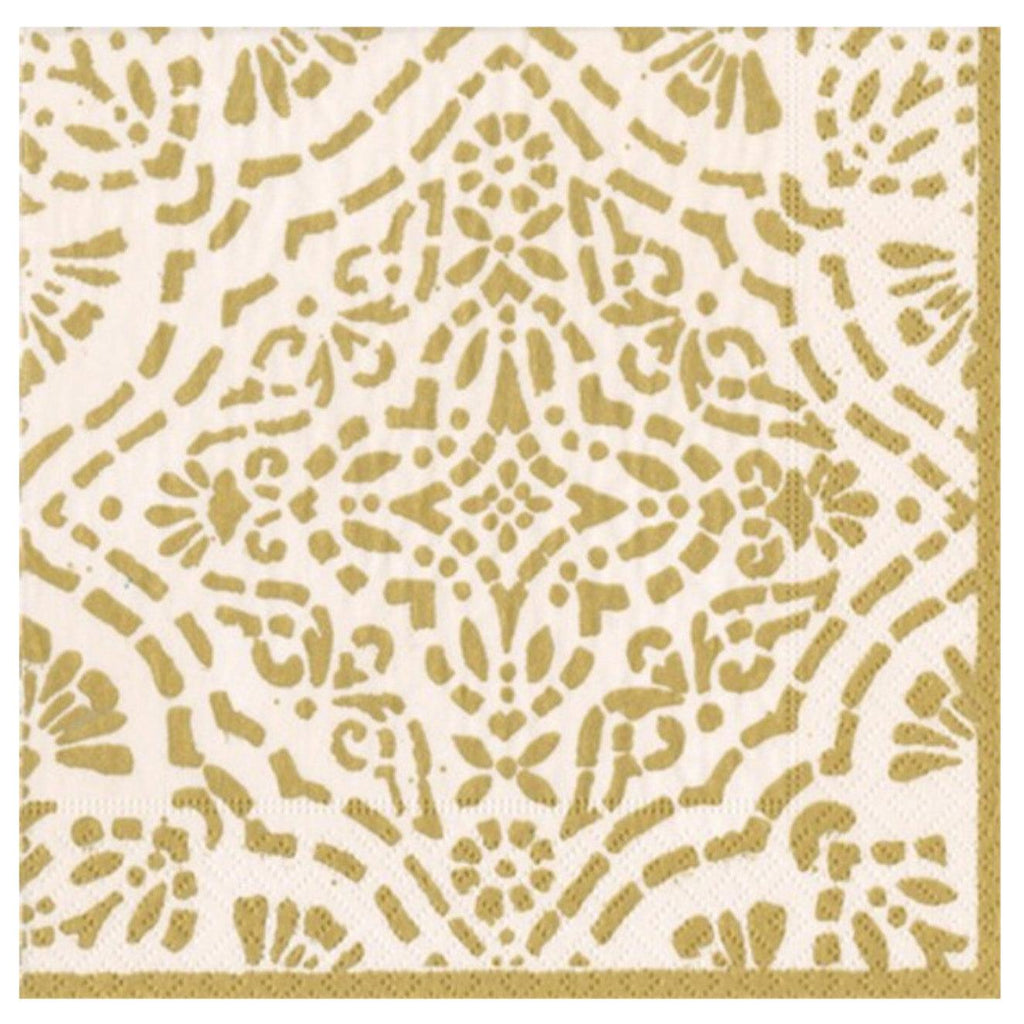 Christmas Lunch Napkins | Annika Ivory/Gold - Rose St Trading Co