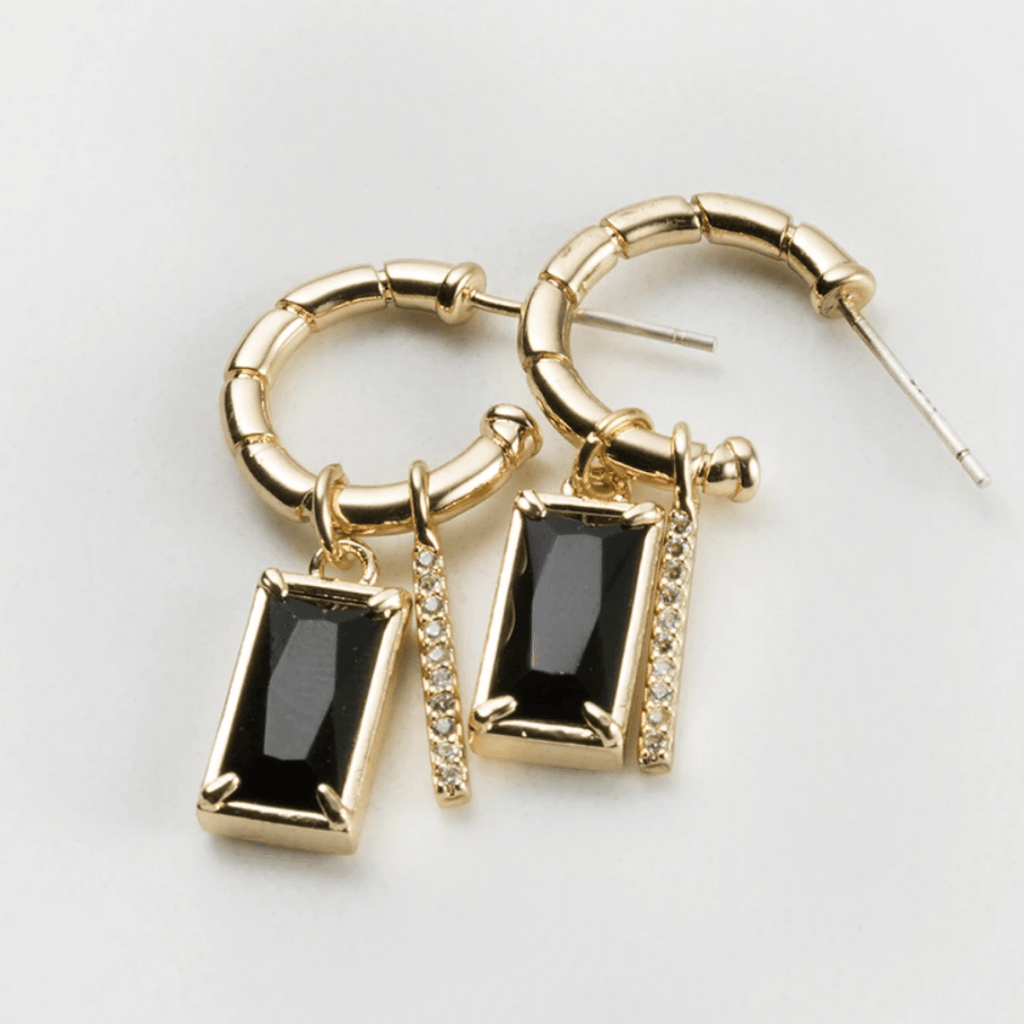 Zafino  Clare Earring | Jet available at Rose St Trading Co