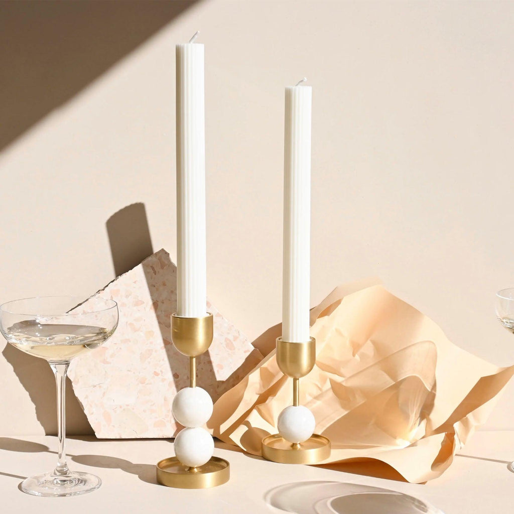 Black Blaze  Column Pillar Candle Duo | Cream White available at Rose St Trading Co