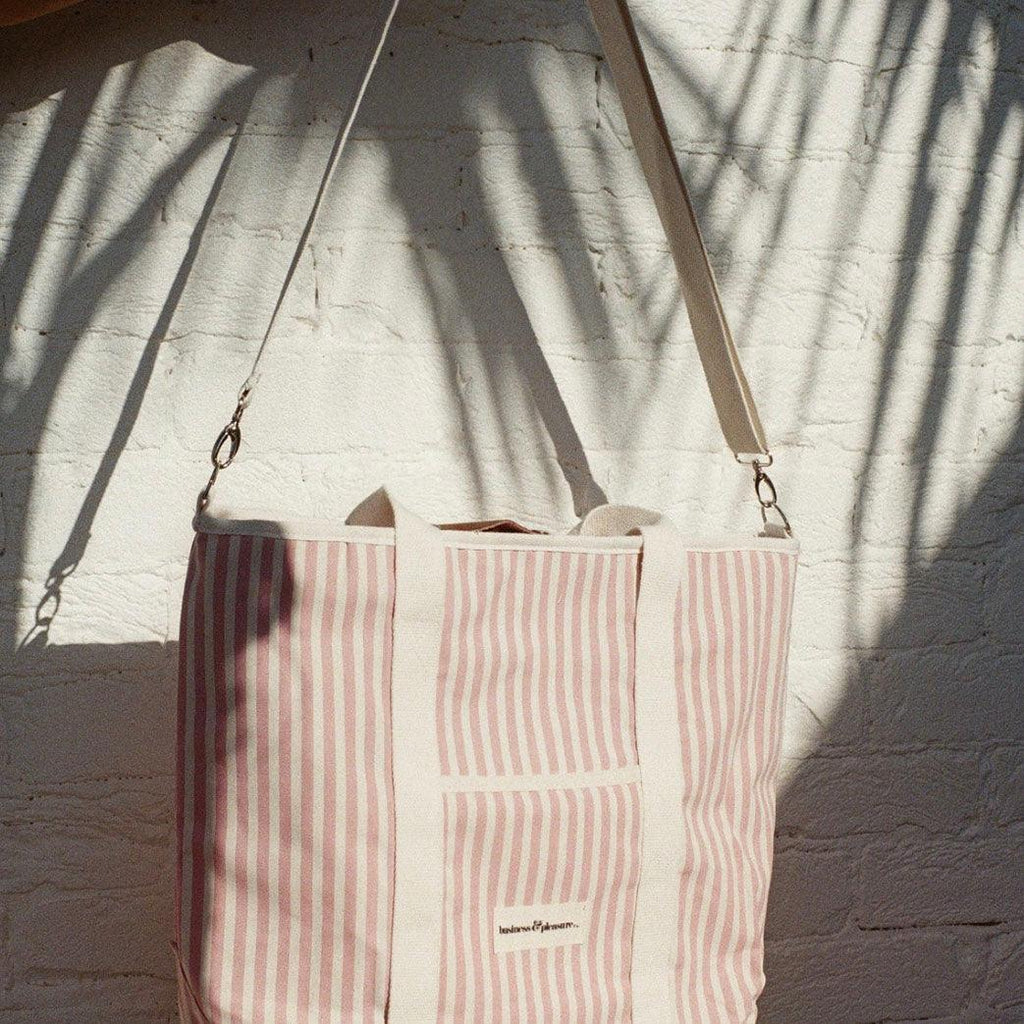 Business & Pleasure Co.  Cooler Tote | Lauren's Pink Stripe available at Rose St Trading Co