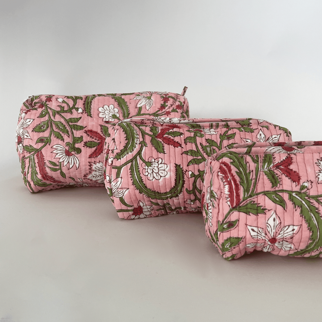 RSTC  Cos Bag | Pink and Raspberry Floral available at Rose St Trading Co