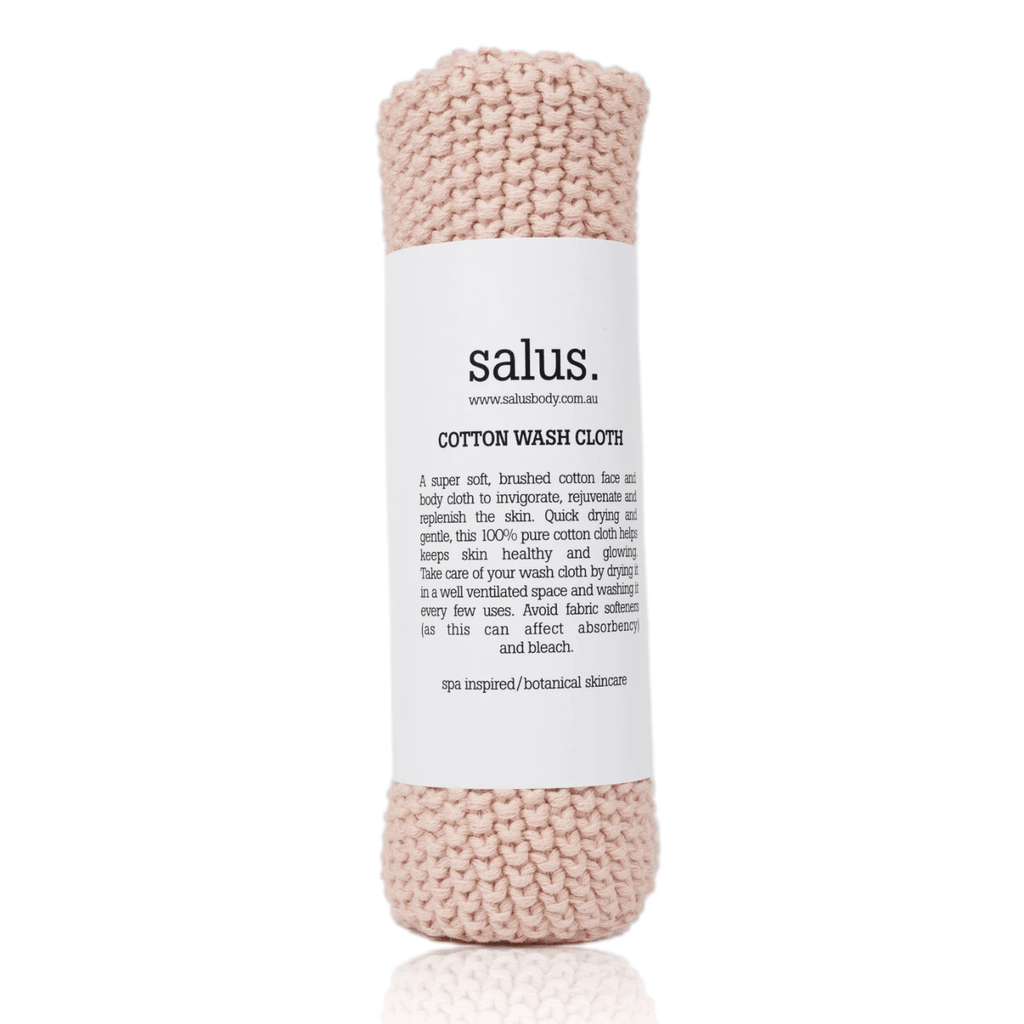 SALUS  Cotton Wash Cloth ( Pink) available at Rose St Trading Co