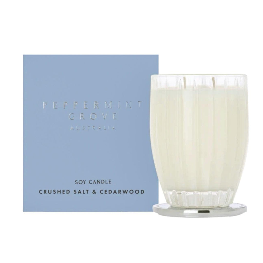 Peppermint Grove  Crushed Salt + Cedarwood | Standard Candle available at Rose St Trading Co