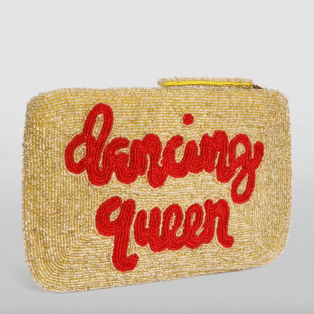 Dancing Queen Beaded Bag | Gold with Red - Rose St Trading Co