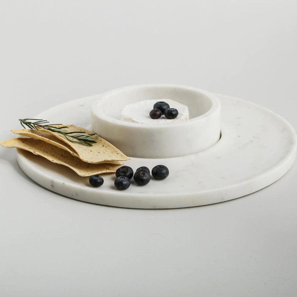 RSTC  Divine Marble Serving Bowl | White available at Rose St Trading Co