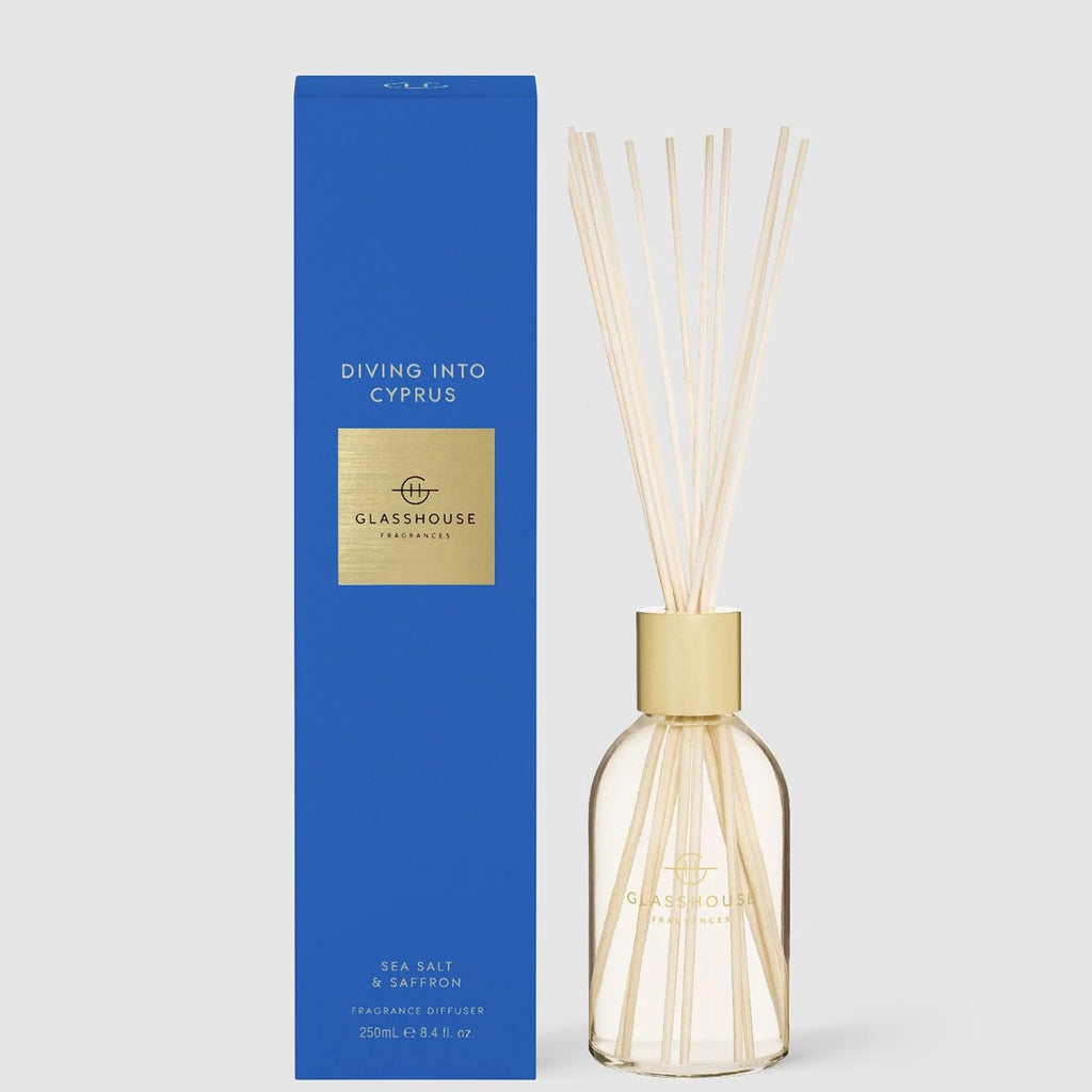 Glasshouse Fragrance  Diving into Cyprus Diffuser available at Rose St Trading Co