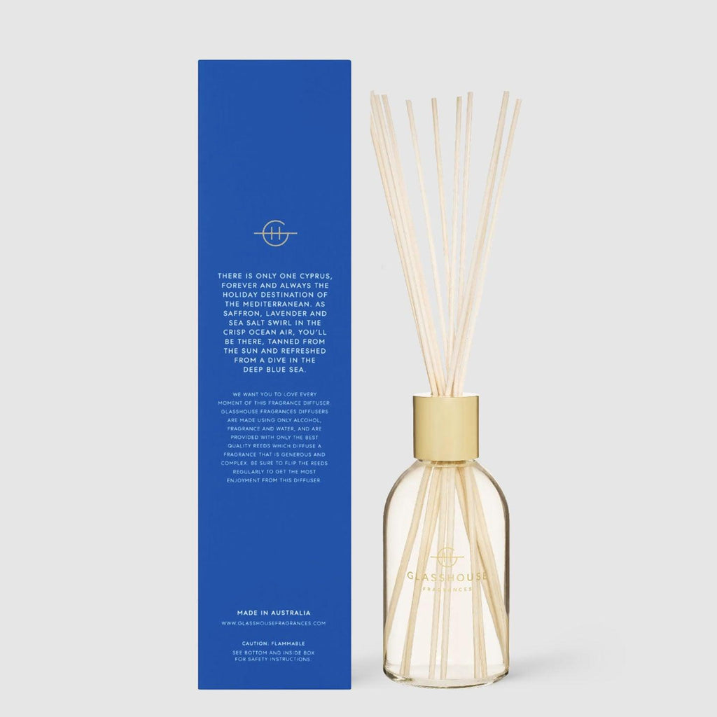 Glasshouse Fragrance  Diving into Cyprus Diffuser available at Rose St Trading Co