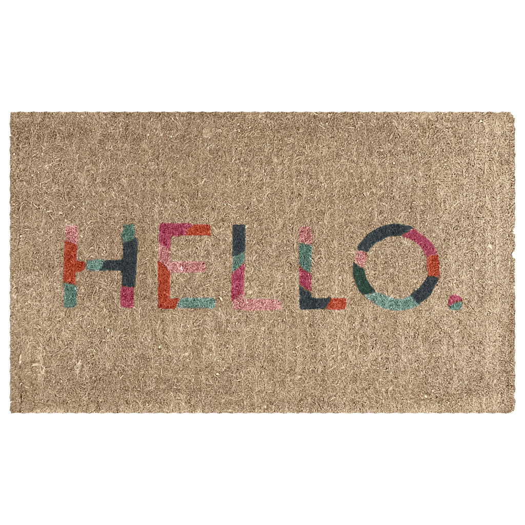 RSTC  Doormat Hello | Coloured available at Rose St Trading Co