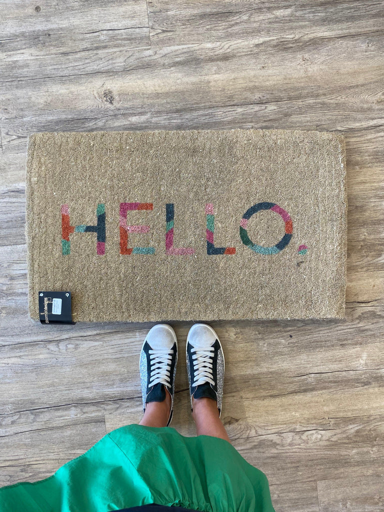 RSTC  Doormat Hello | Coloured available at Rose St Trading Co