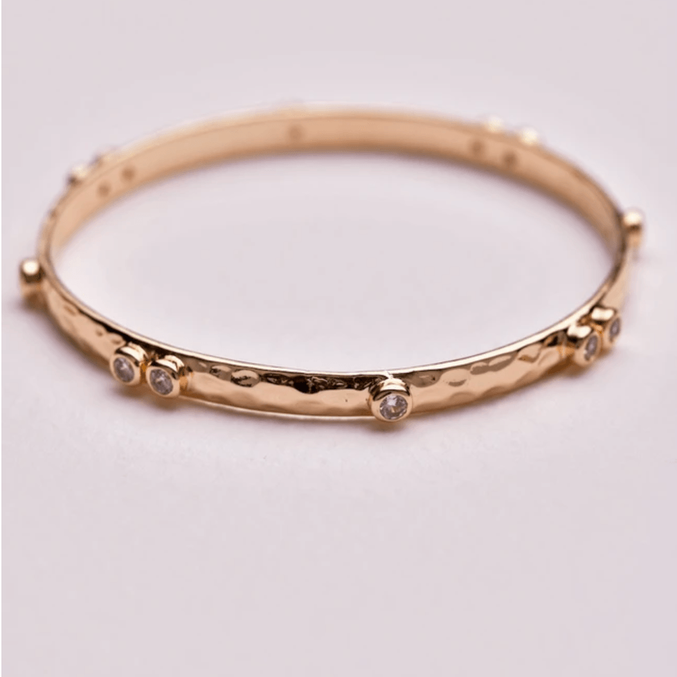 Zafino  Double Crystal Bangle | Gold available at Rose St Trading Co