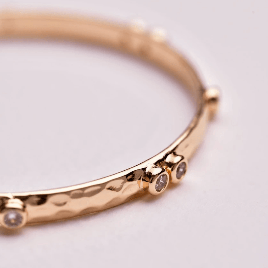 Zafino  Double Crystal Bangle | Gold available at Rose St Trading Co
