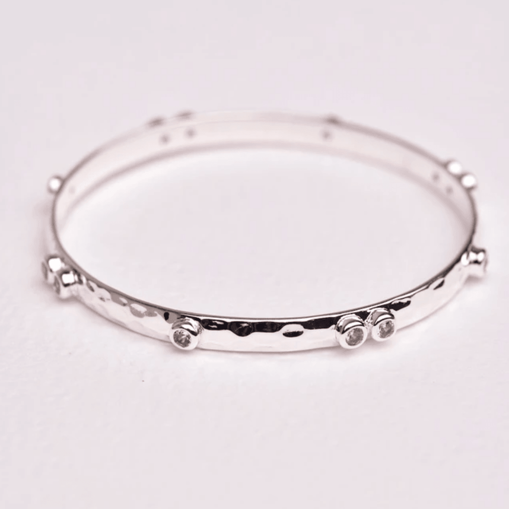 Zafino  Double Crystal Bangle | Silver available at Rose St Trading Co