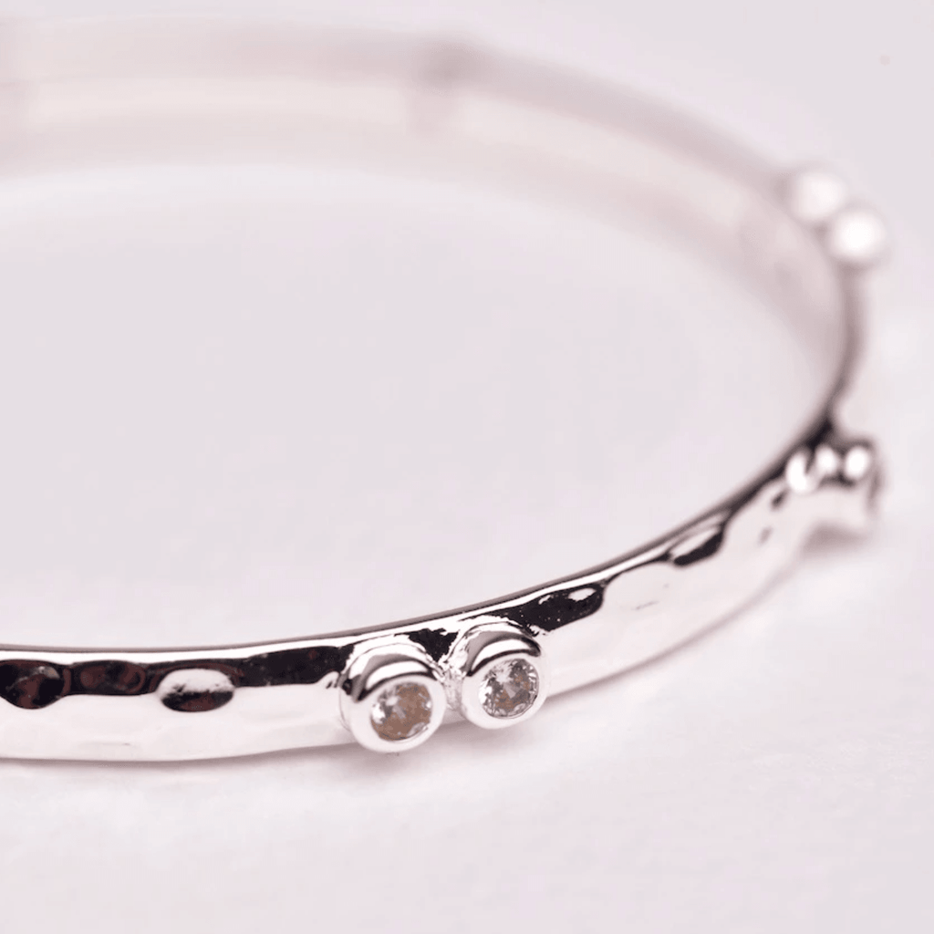 Zafino  Double Crystal Bangle | Silver available at Rose St Trading Co