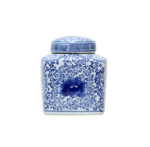 RSTC  Double Happiness Blue + White Jar | 13cm available at Rose St Trading Co